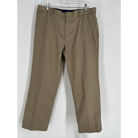 Banana Republic Dress Pants Mens 35x28 Tan Brown Non Iron Tailored‎ Slim Fit - Picture 1 of 8